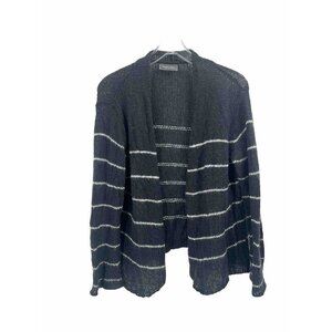 Wooden Ships Striped Open Cardigan Gray Wool Mohair Sz S / M